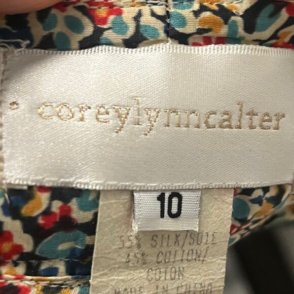 Anthropologie COREY LYNN CALTER Ditzy Floral Print Silk/Cotton Shorts Size 10 - Picture 8 of 9